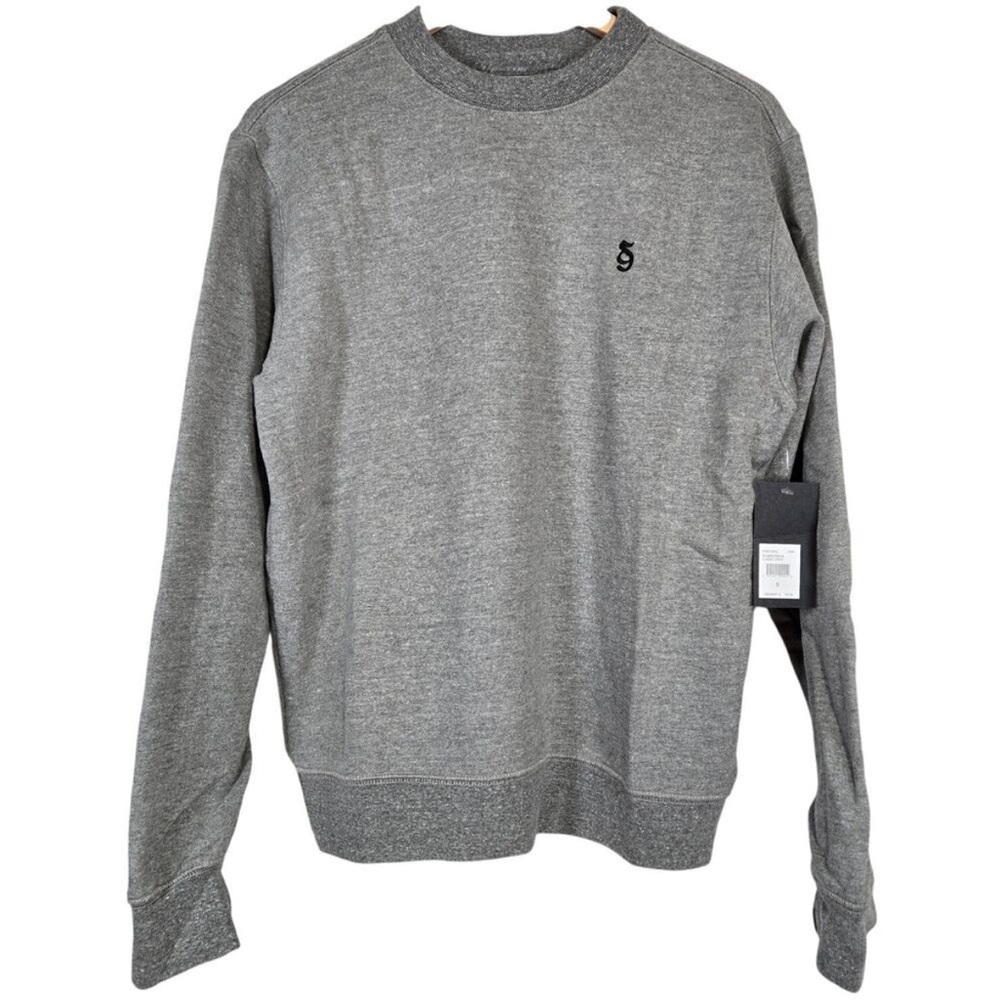 NWT Spiritual Gangster Men’s Heather Gray Monogram Embroidered Crew Sweatshirt